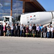 Dufferin Concrete employees with the paint the drum sponsorship group