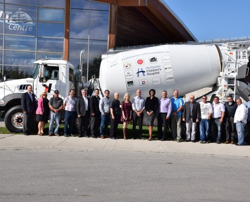 Dufferin Concrete employees with the paint the drum sponsorship group