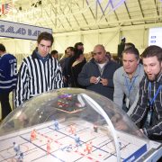 Dufferin Concrete Employees at the Bubble Hockey
