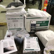 Box's of sample TufStrandSF Maxten Fibre strands and description papers of the fibres